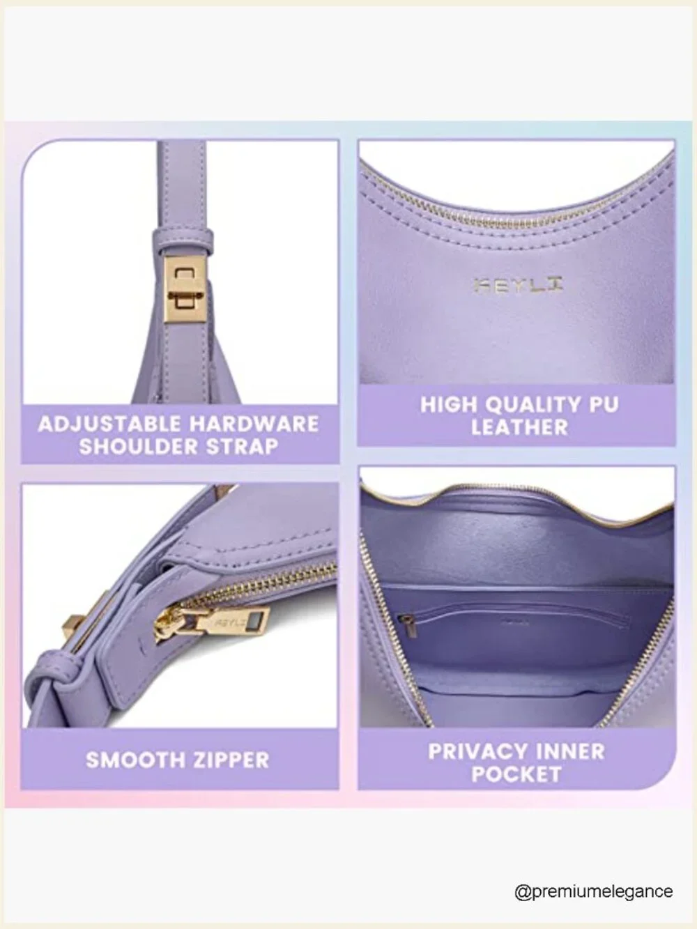 3-Way Adjustable Strap Hobo Handbag, Faux Leather Shoulder Bag for Women